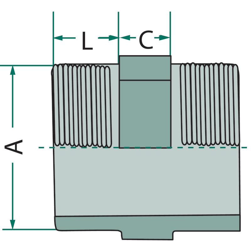 PVC-U 2 1/2 Inch Double-sided Connector 24 X 12mm PN 10 Bar Drip Line