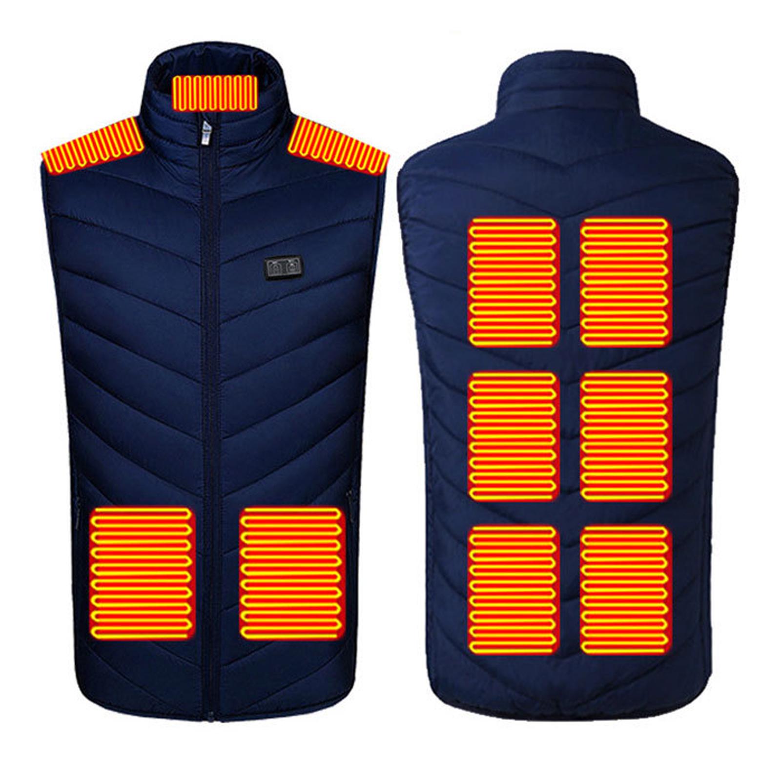 

Мужские и женские модные повседневные теплые жилеты с подогревом, однотонные XL синий