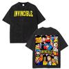 T-shirt Lavata Invincible Tuttofare, Unisex Estiva Cotone Moda Y2K Casual Manica Corta Streetwear Top T-shirt