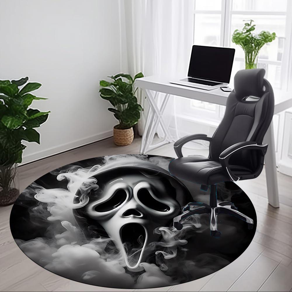 1PC Scream Office Round Rug, Non-slip, Soft and Durable Office Rug for Interior Decoration, Perfect for Office yy250915140