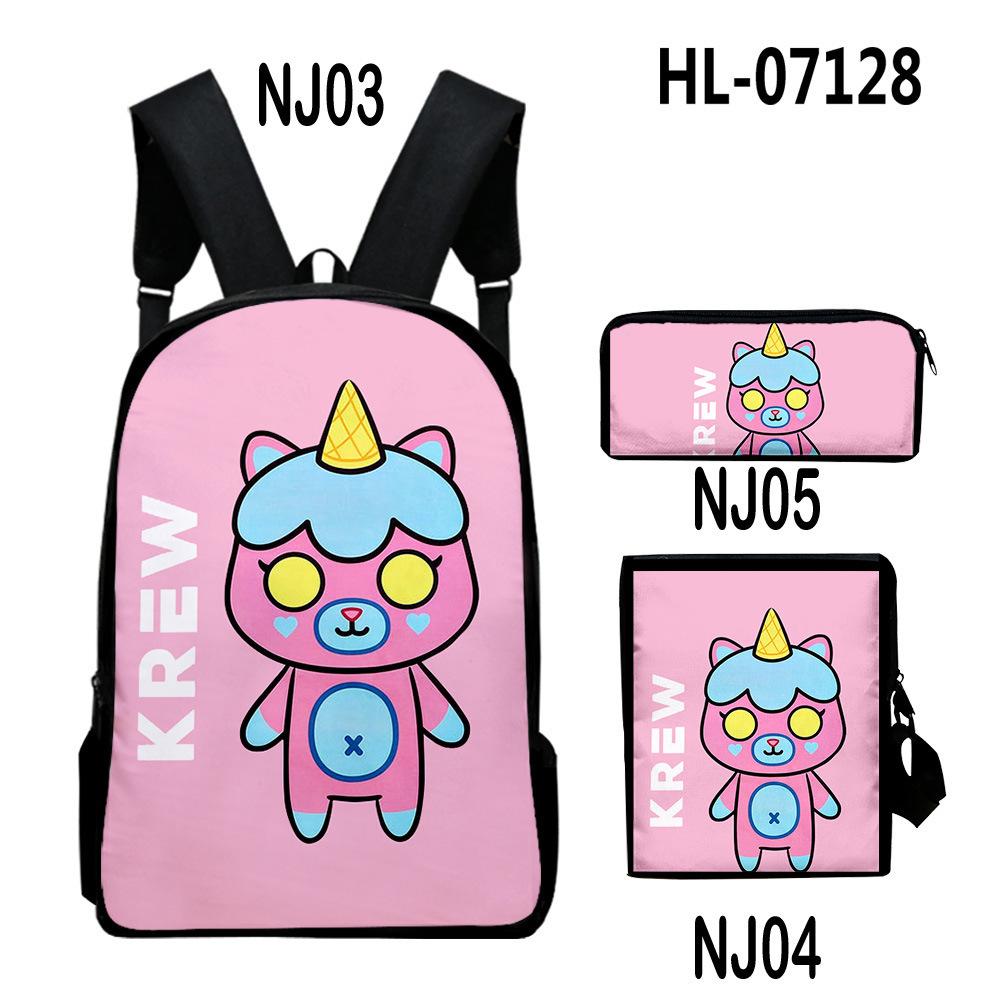 Klassiek Nieuwigheid Bijzonder ItsFunneh 3D Print 3 stuks/Set leerling Schooltassen Laptop Dagrugzak Rugzak Diagonale schoudertas Etui pink