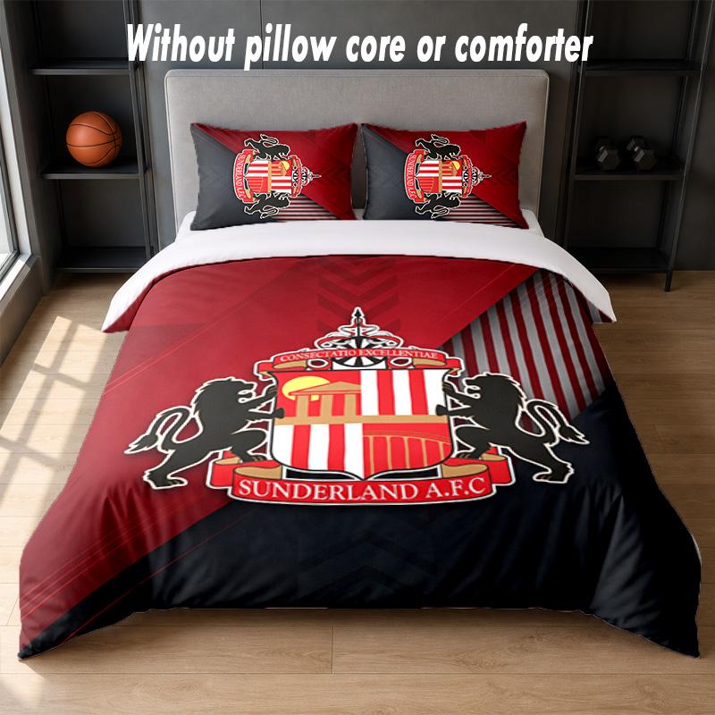 Sunderland Design Bett Bettwäsche Set 1 Bettbezug + 2 Kissenbezüge Weich Atmungsaktiv Haushalt Bettwäsche