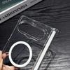 Transparent For HuaWei Pura X Max Phone Case Magnetic Wireless Charger PC Hard Shell Hinge Protective (Only Back Cover)