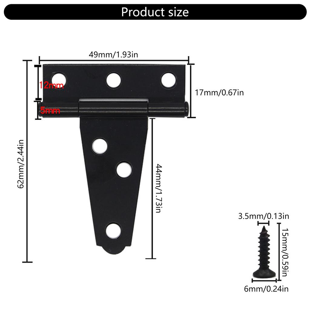 Professional T Hinges Rustproof Shed Hinges for Outdoor Gate Heavy Duty Metal Hardware Simple Install for Sheds & Barns
