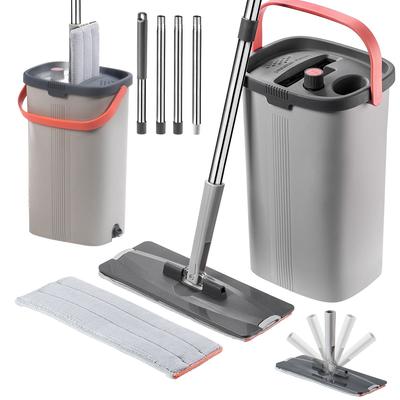 Flat Mop with Separation of Clean and Dirty Water
