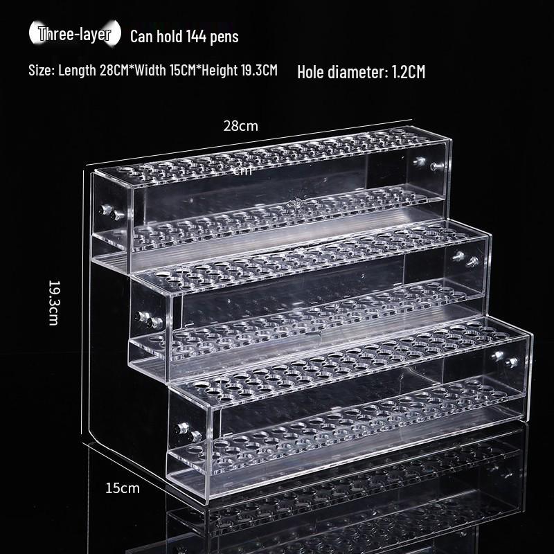 Acrylic Transparent Pen Holder: Large Capacity Desktop Organizer Stand for Stationery Storage and Display.