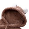Cozy Coral Velvet Hooded Baby Romper - Warm, Cute, Long-Sleeve Jumpsuit for Autumn/Winter