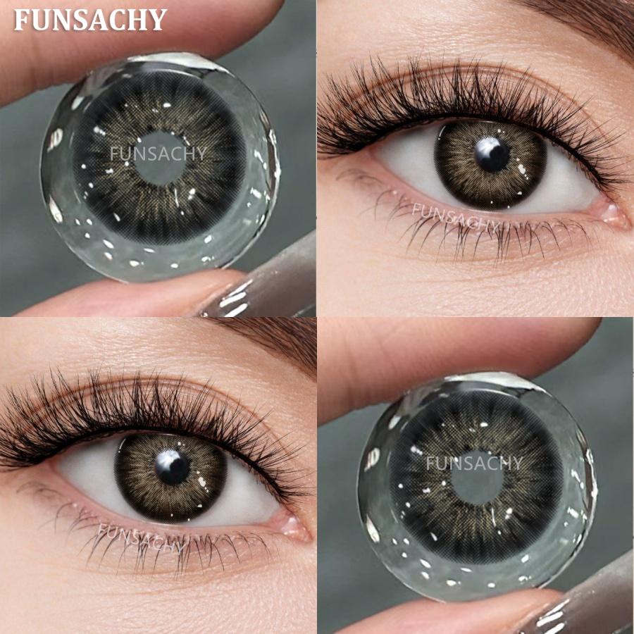 FUNSACHY 2Pcs Best Selling Contacts Colored Lenses Color Blue Green Grey Series Soft Lens Natural EyeBeauty Pupil Cosmetic Lens