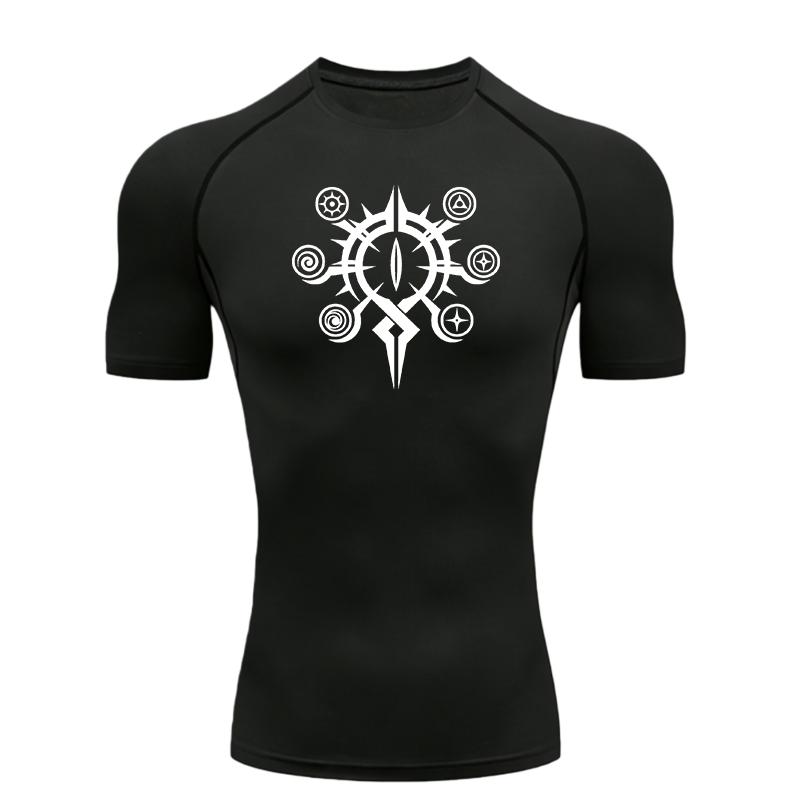 Mode Fitness Herren Sport T-Shirt Training Kompression Workout Rashgard Tops Schnell Trocknend Atmungsaktiv Kurzarm Laufen Hohe Elastizität