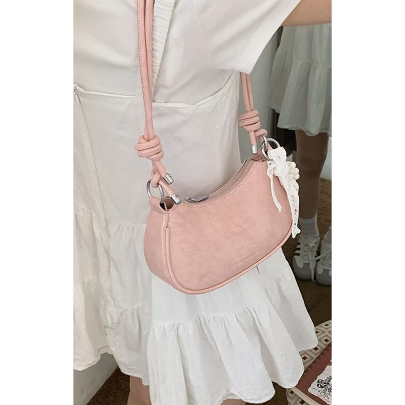 

Нишевая текстурная сумка-подмышка женская сумка новая простая сумка-полумесяц универсальная на плечо сумка-мессенджер