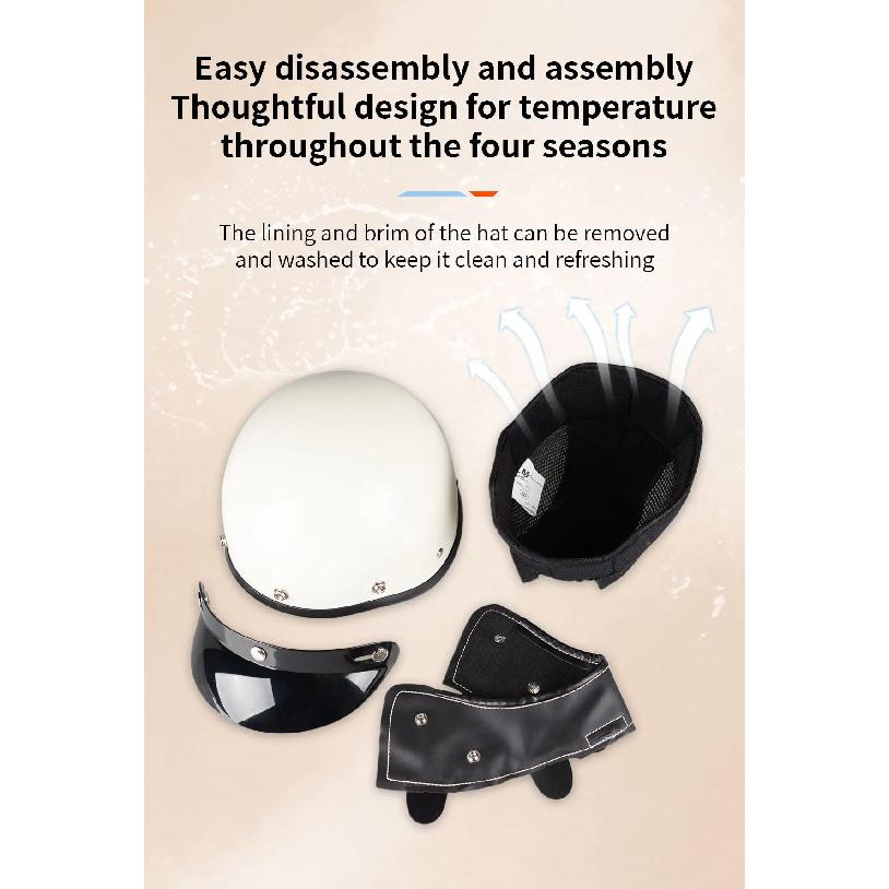 Cycking Japanese Style Motorcycle Helmet Four Seasons Riding Half Helmet Men Women Scooter Cute Retro