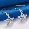 Elegant 925 Sterling Silver Luxury Star Zirconia Earrings for Women, Fashionable Party Gift, Wedding Accessories