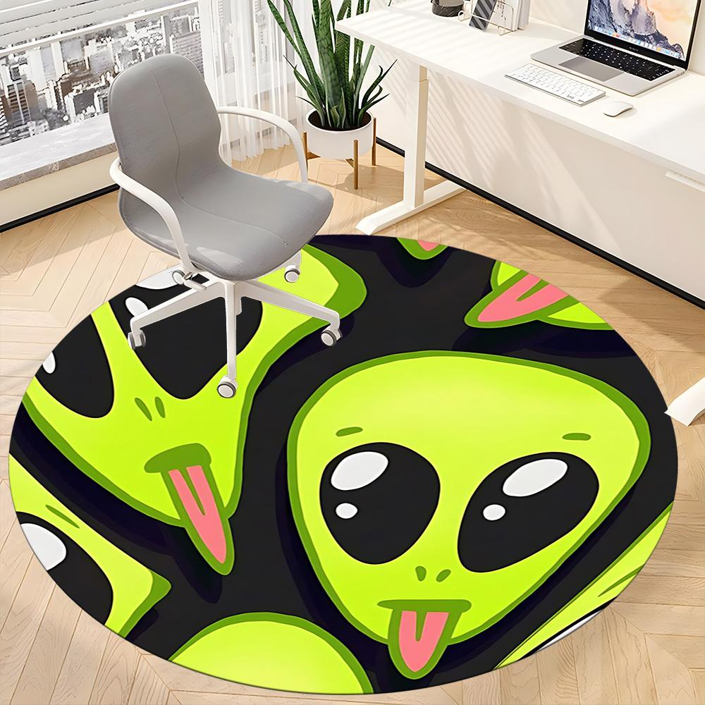 1PC Alien Face Chair Carpet for Office, Indoor Non-Slip Washable Carpet, Soft Comfortable Mat For Office Room yy250930243