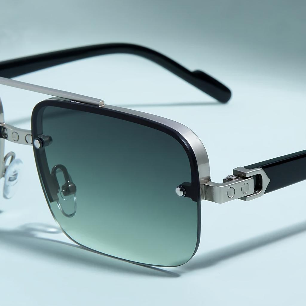 Mens Womens Square Gradient Sunglasses Double Bridge Oversized UV400 Anti Glare Shades Eyewear Brand Design