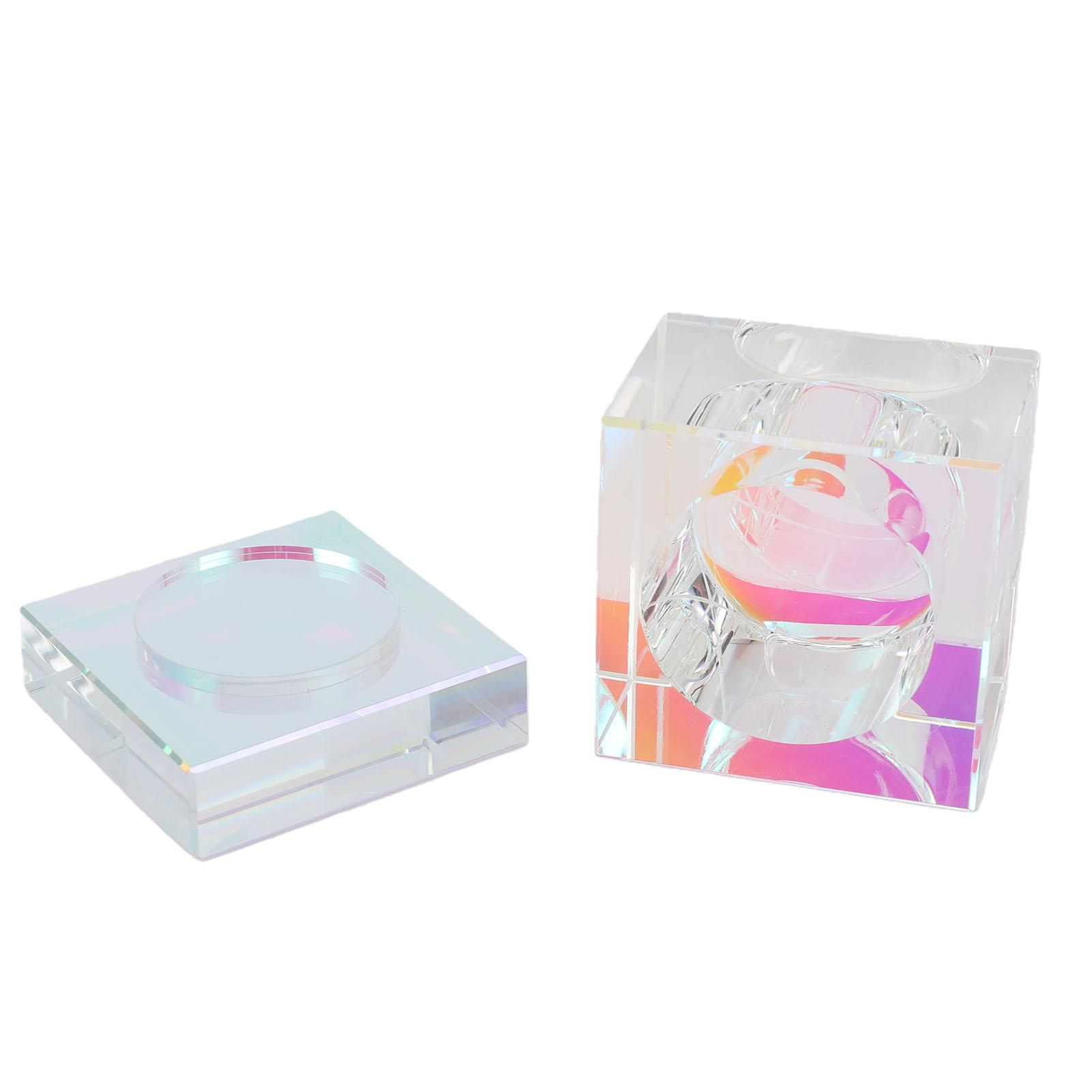 

4cm Glass Dappen Dish with Lid Nail Art Brush Washing Container Glass Nail Cup for Home Salon Use Quadrate