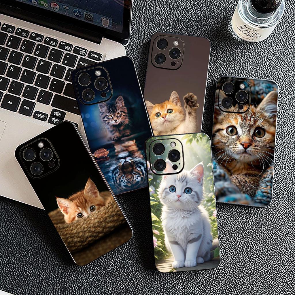 Cover for Samsung Galaxy S10 S8 S9 Plus A33 A34 A31 70 A71 A72 Note 20 9 8 S10E Casing Phone Case Cartoon Cat Meow Kitten