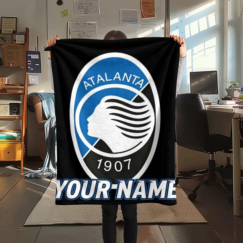 1PC Custom Name Atalanta BC Patterned Flannel Blanket Suitable For All Seasons for Home Decor Warmth and Comfort Gifts Holiday Present