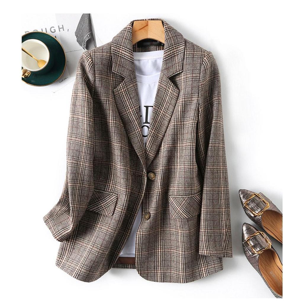Slight Stretch Casual Spring Regular Full Blazers Female Plus Size
