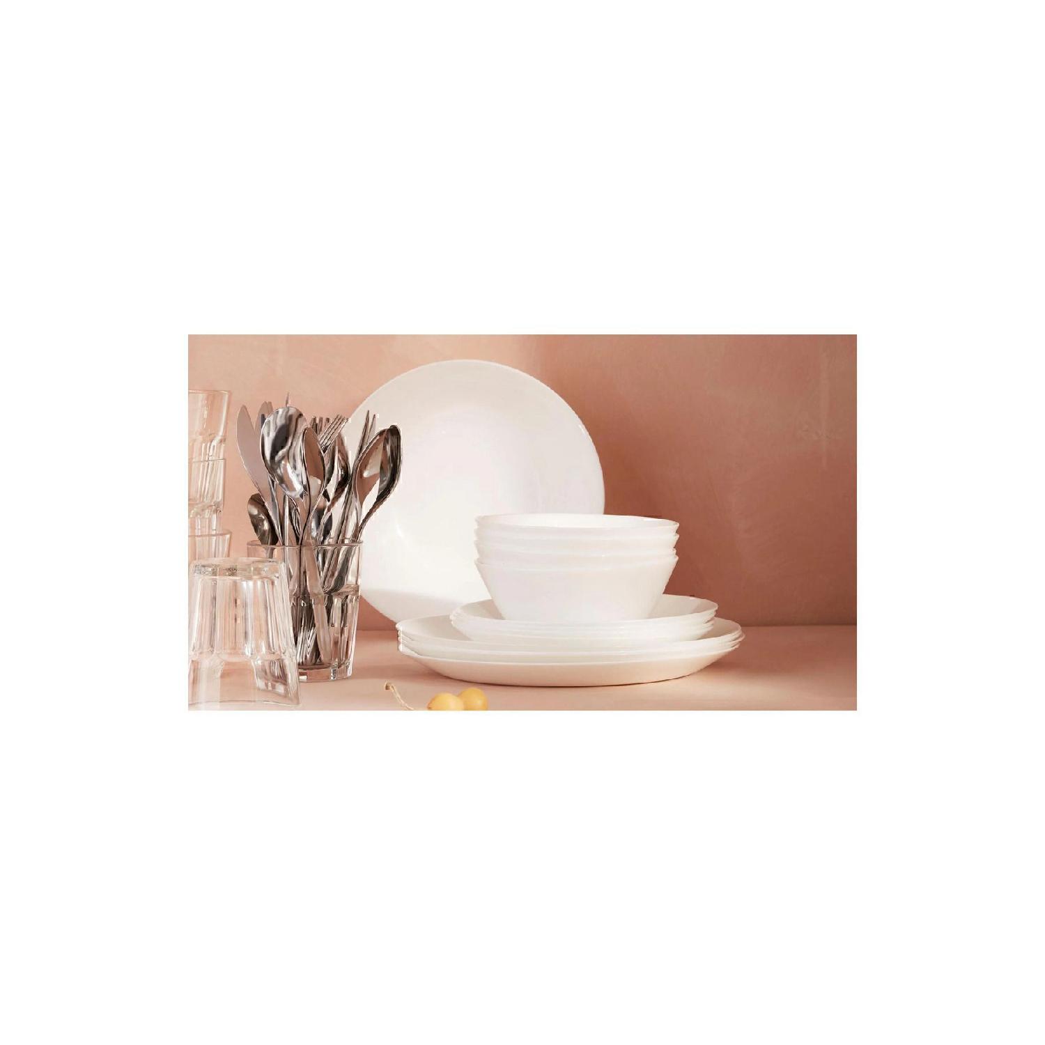 

24 Piece Oftast White Dinnerware Set Akdenizshop белый
