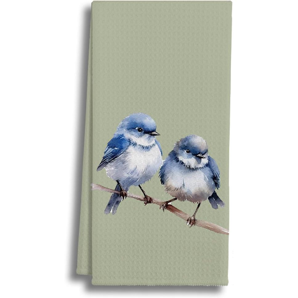 Blue Bird Bathroom Decor,Blue Bird Towels Hand Towels,Birds Hand Towels Soft Dish Cloth for Lovers Women Men,16x24 Inches