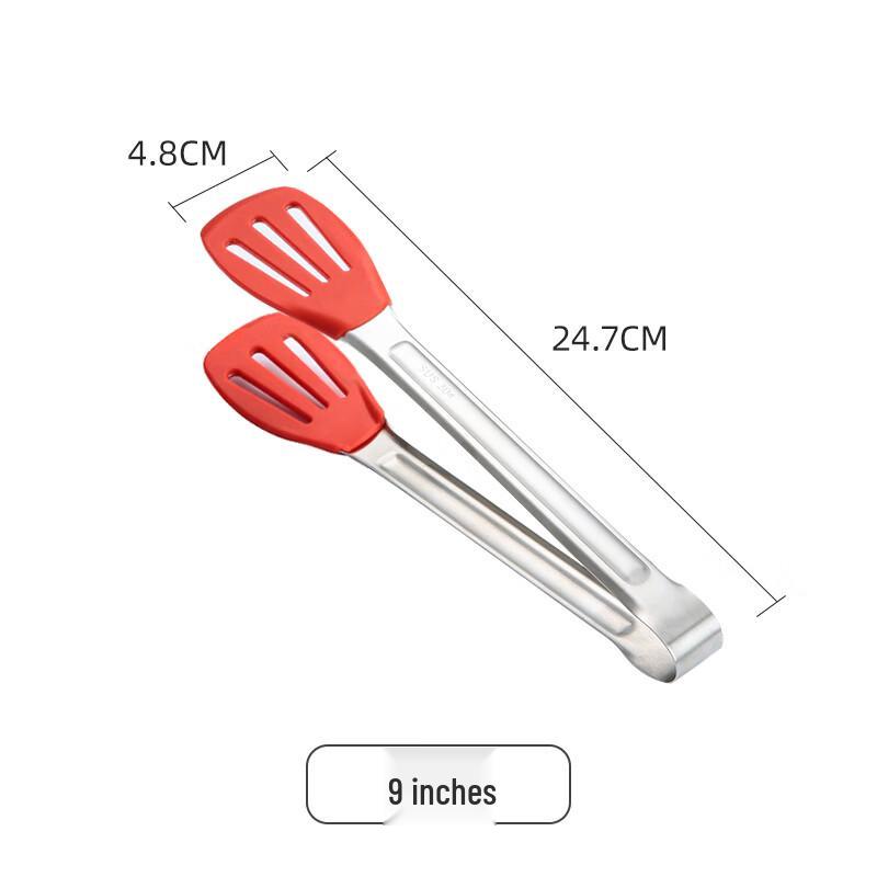 Stainless Steel Kitchen Food Tongs with Silicone Grips