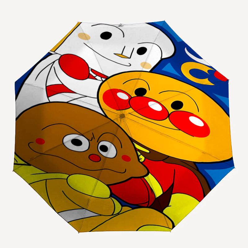 1PC Anpanman Automatic Folding Umbrella, Automatic Folding Umbrella with 8 Ribs, Convenient for Outdoor Use  032