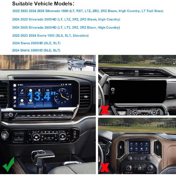 Center Console Dashboard Organizer for -2024 2025 Chevy Silverado/GMC Sierra 1500 Accessories and 24-25 Silverado/Sierra 2500HD/3500HD, Dash Storage