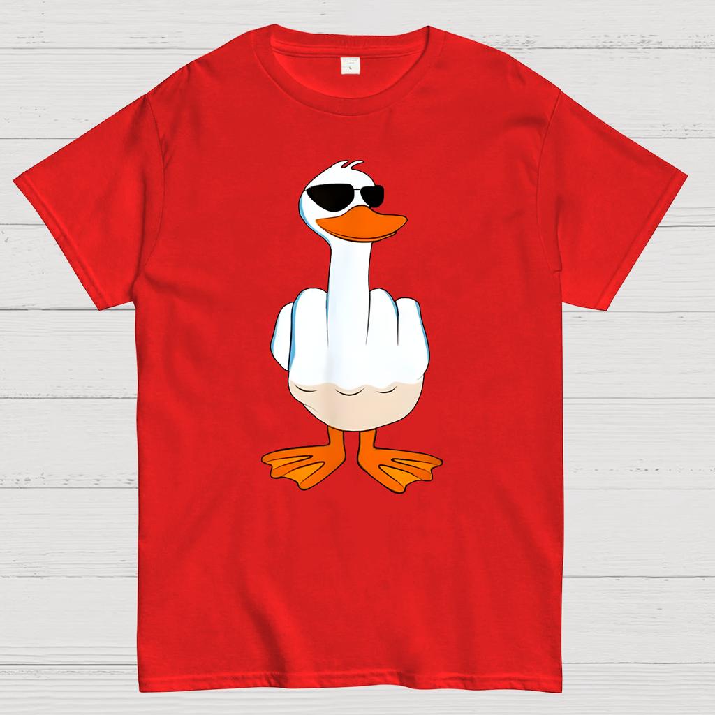 Duck! Funny Cotton Summer Casual Cool Loose T-Shirt