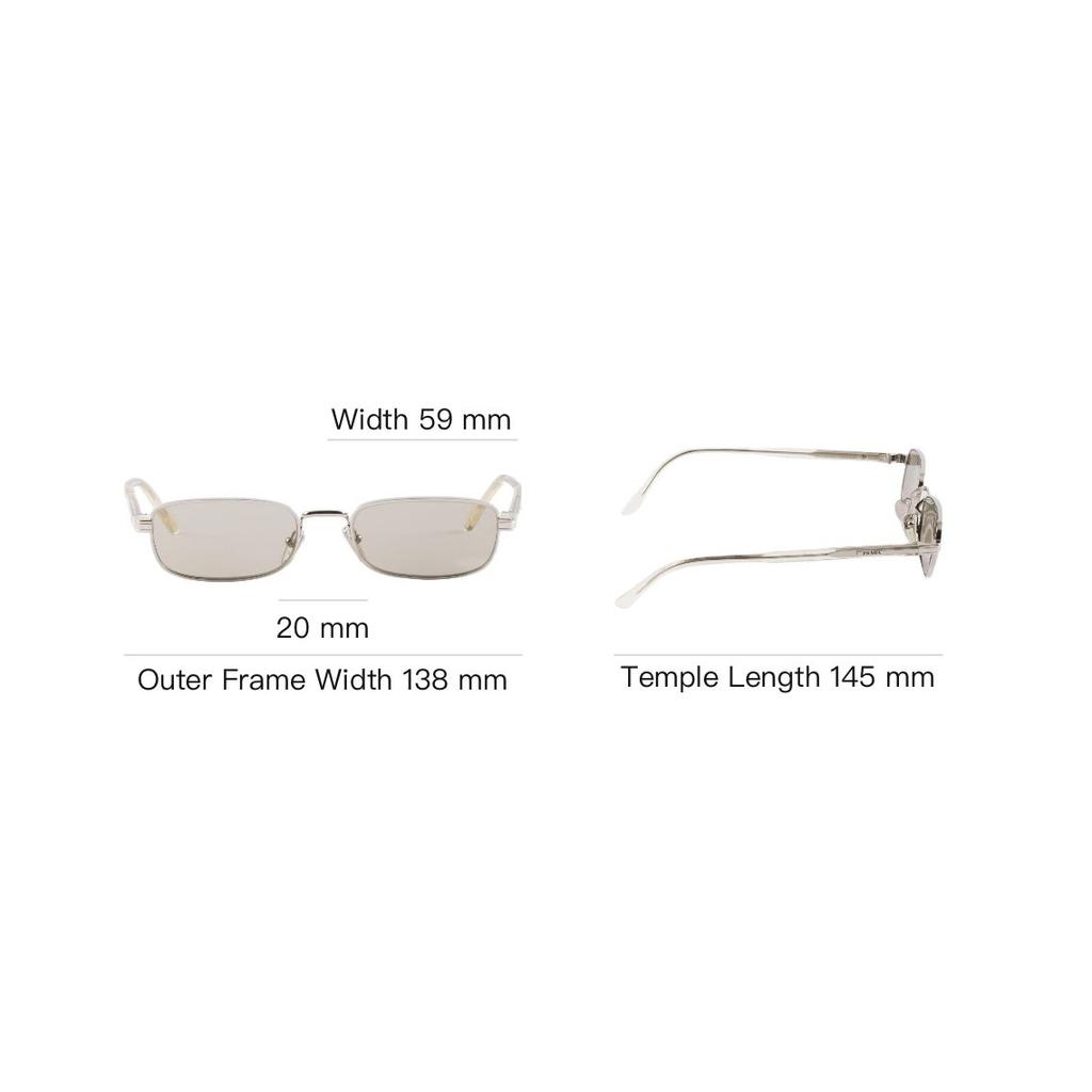 Prada Original Design Square Sunglasses Men Sunglasses Silver SPRB54E1BCC054