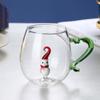 Christmas Tree Coffee Glass Cup 300ml Cute Animals Water Tea Cup Wine Glass for Champagne Flutes High Borosilicate Milk Glass