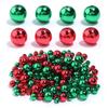 50-200pcs Acrylic Christmas Beads 6 8 10 12mm Red Green Color Round Loose Spacer Beads For DIY Jewelry Making Bracelets Necklace