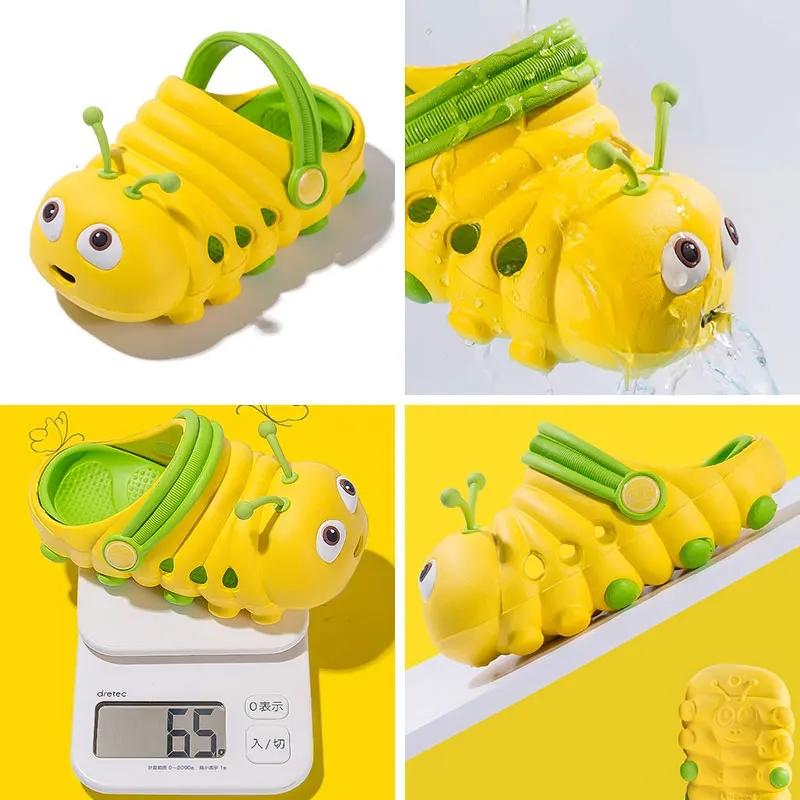 Children's Sandals Soft Toe-wrapped Lovely Cartoon Caterpillar EVA Non-slip Cozy Breathable Easy Washing Light Elastic Sandals