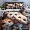 Cute Cartoon Cats Print Bedding Set Duvet Cover 1 Duvet Cover 2 Pillowcases Adult And Children Bedding Set Luxury Comforter Set
