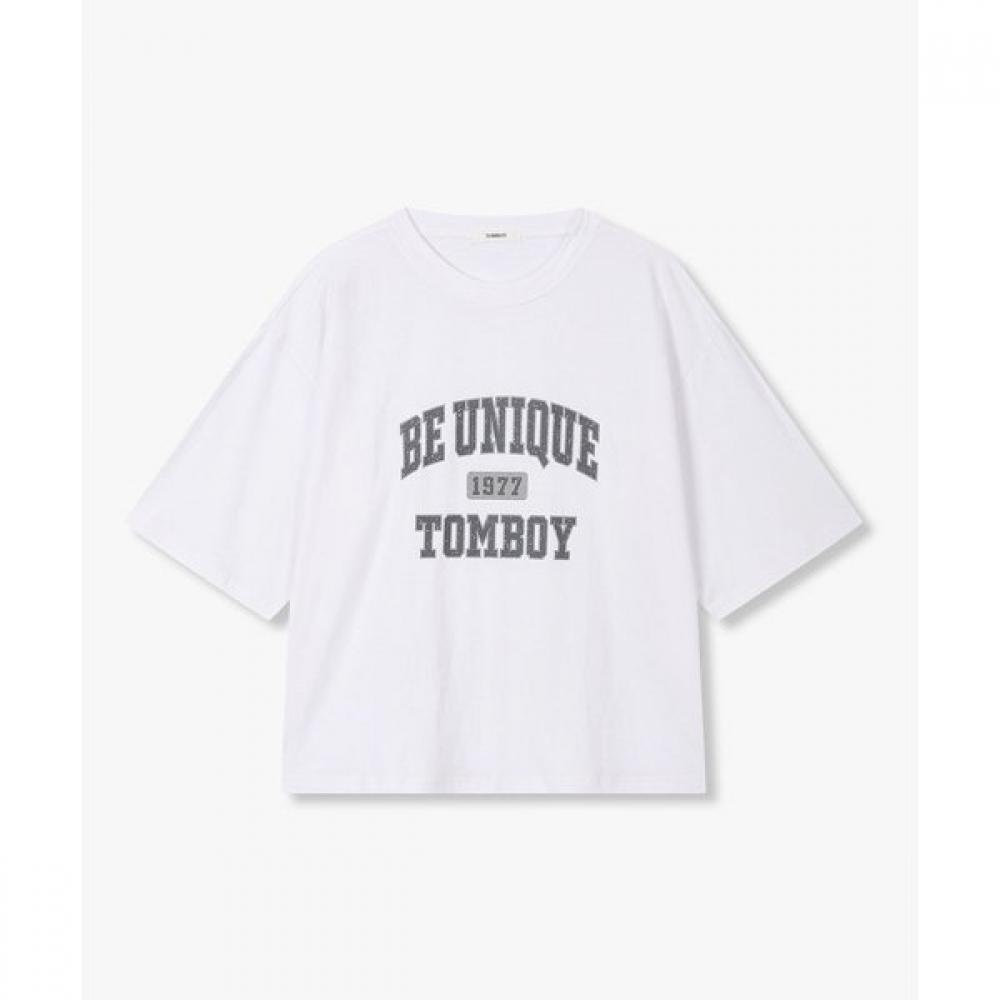 

STudio Tomboy VinTage LeTTering Graphic ShorT Sleeve T shirT 9176222990 white/OS