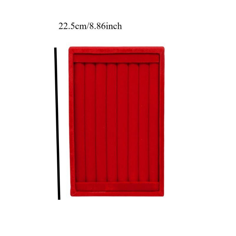 Samt Schmuck Aufbewahrungstablett Ring Ohrring Display Box Brosche Handwerk Klassifizierung Organizer Exquisite Tablett Fall