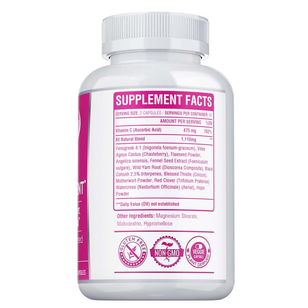 XEMENRY contains Vitamin C, fenugreek extract, is non-GMO, vegetarian capsules, and supports overall health.