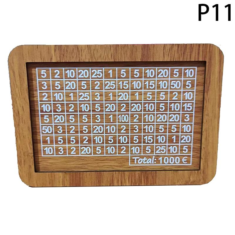 Cutie de bani decorativă din lemn natural cu pușculiță contor realizată manual pentru copii creativi de economisire a banilor Obiectiv 10000 euro