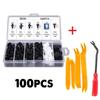 100Pcs Car Bumper Retainer Clips Automotive Body Trim Fixed Clip Auto Door Panel Push Pin Universal Vehicle Plastic Rivets Kit