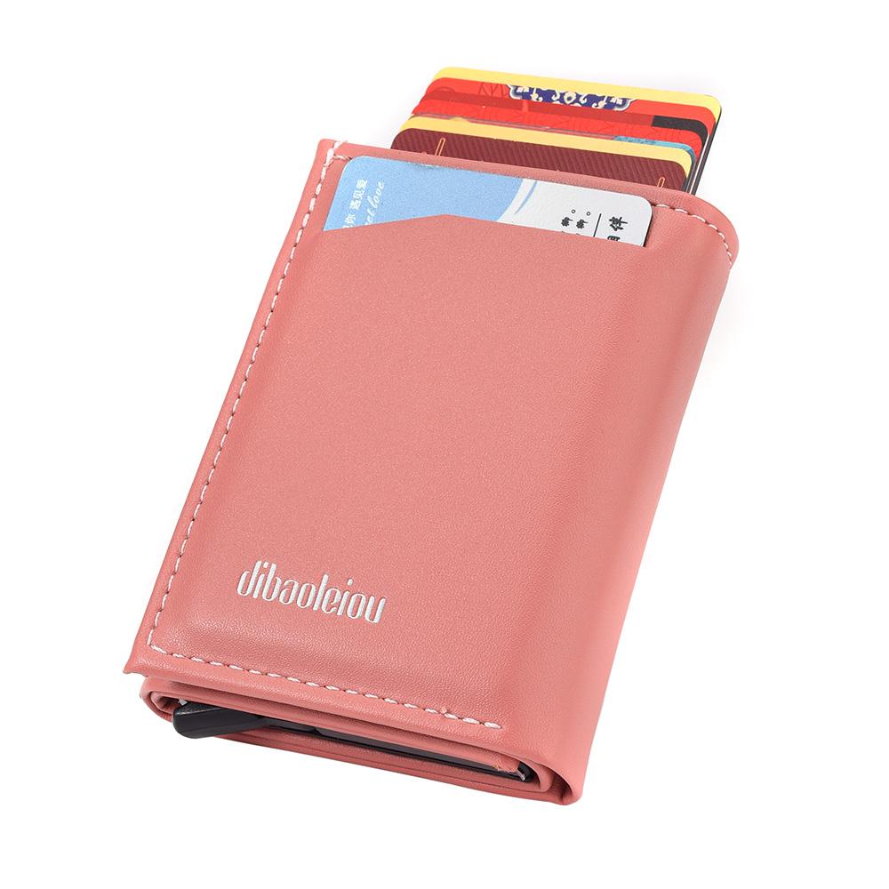 

Автоматический держатель для удостоверения личности Мужской кардхолдер Тройной повседневный Женский мини-кошелек