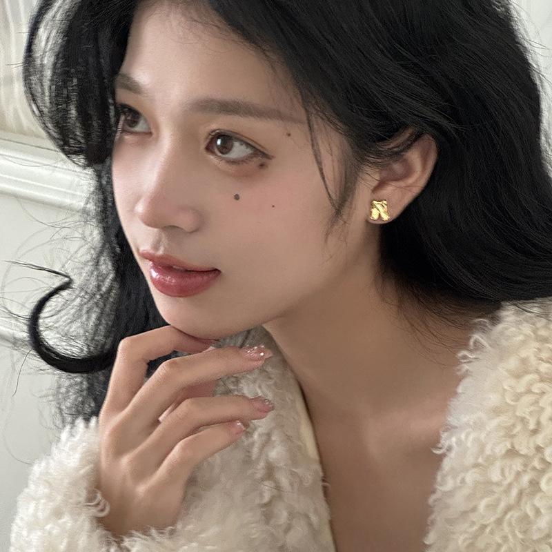 Ballet Shoes Stud Earrings Women Niche Light Luxury Bow Temperament Commuter Ins Style Earrings