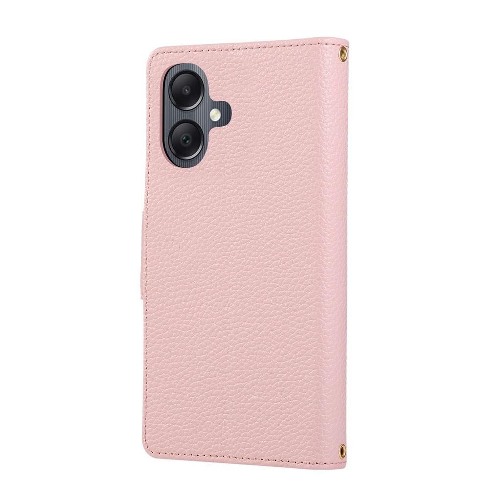 For Samsung Galaxy A05 4G Case Zipper Wallet Leather Phone Cover with Wrist Strap