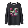 Damen Weihnachts-Print Rundhals Langarm T-Shirt Sweatshirt Oberteil
