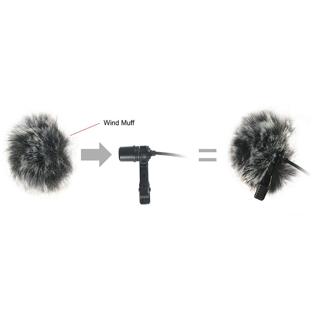 COMICA Pin Mic Wind Muff Gray 3pcs Adjustable