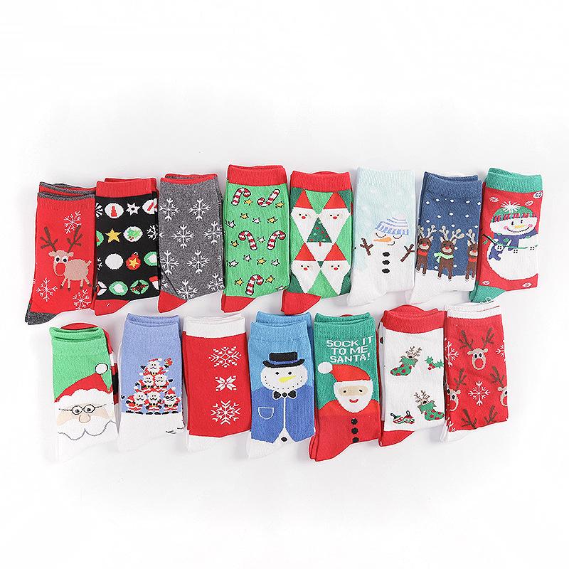 Hot Sale Women Christmas Socks Santa Claus Cotton Socks Autumn Snow Elk Gift Socks Crew Socks