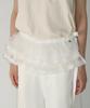 RONRON Fluffy Dot Ruffle Mesh Belt White