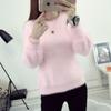 Winter Fleece Women Sweater Imitation Mink Wool Long Puff Sleeve Long Sleeve Elastic Casual Sweater Ladies Knitted Tops Solid Pullovers