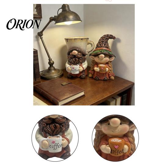 Cute Gnome Figurines Coffee Ornaments, Resin Figurines, Decorative Tabletop Cafe Soft Furnishings Centerpiece for Bar Decor & Lovers Lover Gifts