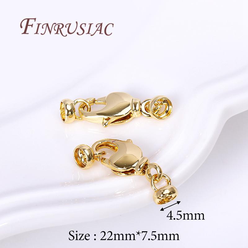 18K Gold Plated Connector Clasps Accessories For Bracelets,Brass Metal Locks For Jewelry,Fasteners Clasp,DIY Necklace Findings