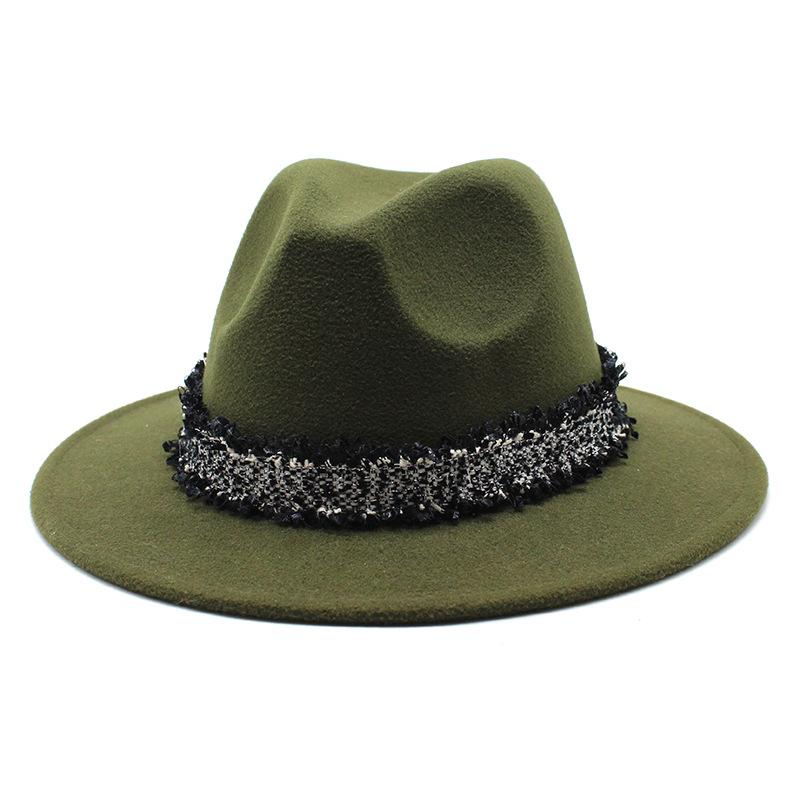 2021 Autumn Men'S And Women'S Woolen Hats, Solid Color Jazz Top Hats, Crystal Diamond Gift Hats