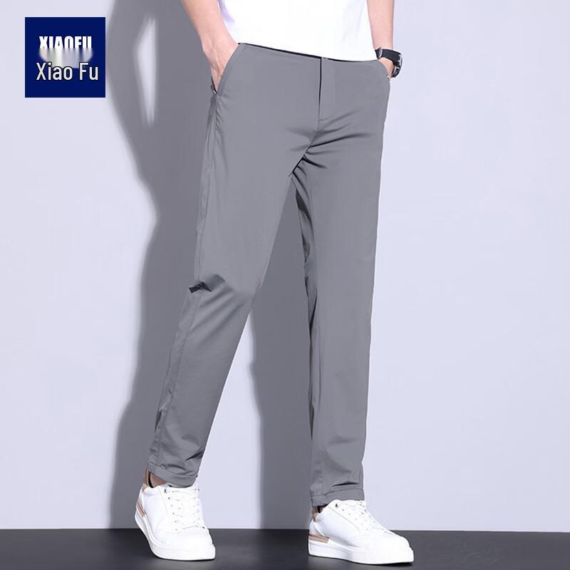 Men s Ice Silk Lightweight Straight Fit Casual Pants 29